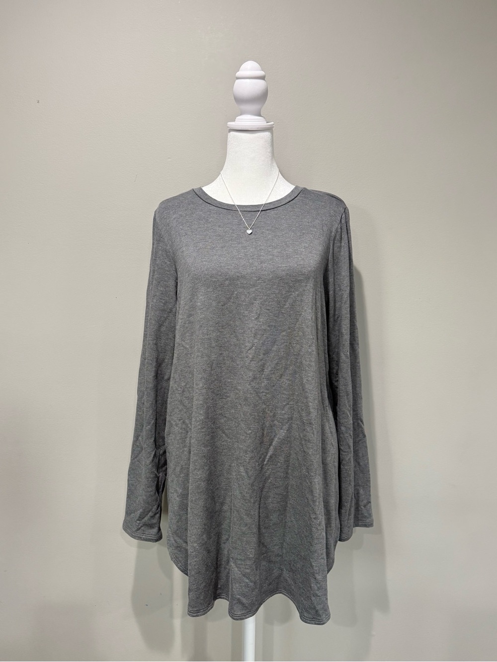 Eileen Fisher Heather Grey Long Sleeve Tunic